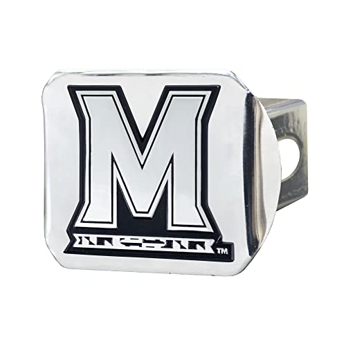 FANMATS 15112 Maryland Terrapins Chrome Metal Hitch Cover with Chrome Metal 3D Emblem