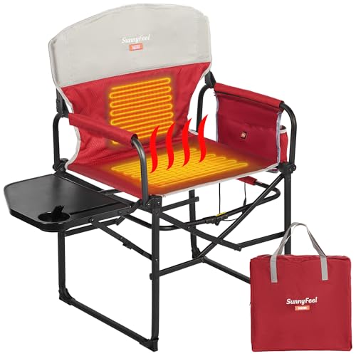 SunnyFeel Heated Camping Directors Chair – Heavy Duty