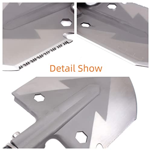 Survival Shovel, Camping Shovel, Emergency Spade, Survival Shovel W/Pick, Tactical Shovel Survival Tool, Entrenching Tool For Off Road, Camping,Gardening, Beach, Digging Dirt,Sand, Mud,Black #TOP2