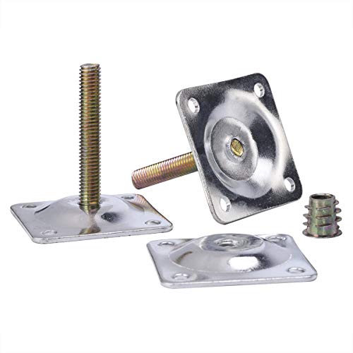 La Vane Leg Mounting Plates, Furniture Leg Attachment Plates With M8 Hanger Bolts Screws Repair Kit For Sofa Couch Chair - Set Of 4 #TOP2