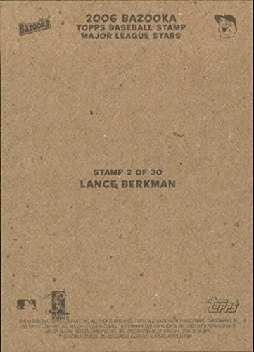 Miniatura 2 de 2006 Bazooka Stamps #2 Lance Berkman MLB Baseball Trading Card