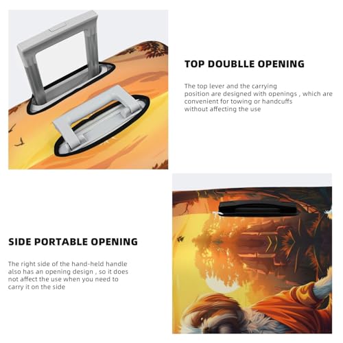 Cartoon Puppy Sunset Travel Luggage Covers - Elasticity Suitcase Covers Protector for Luggage 18-32 Inch4