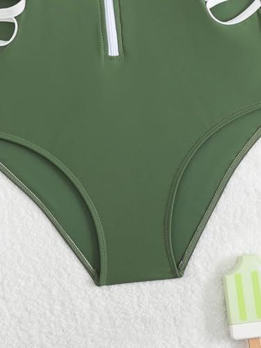 Image of SEGT Girl's One Piece Rash Guard Long Sleeve Swimsuits Bathing Suit