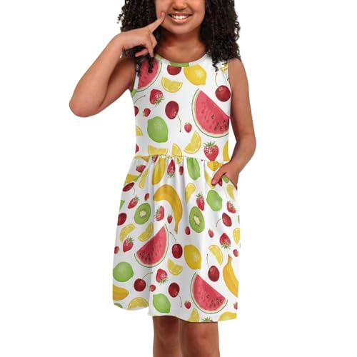 Little Girl Summer Dress Clothes A-line Casual Dress with Pocket 2-143