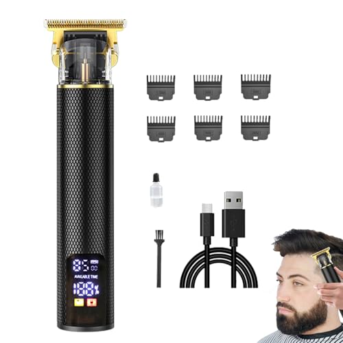 Cortadora de para hombre, recargable, inalámbrica, kit de aseo eléctrico profesional, juego de corte de de peluquero de alto rendimiento con pantalla LED, herramienta de corte de