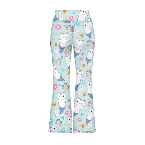 Image of Girls Flare Leggings Cute Bell Bottoms for Teen Girls Wide Leg Sweatpants for 5-14 T