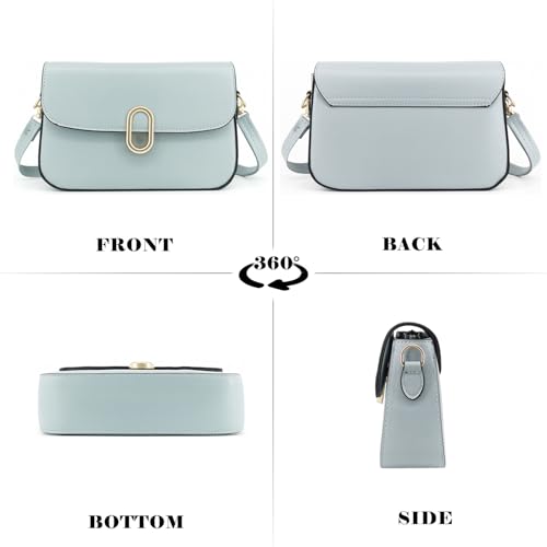 PORT&LOTUS Small Compact Square Plain Crossbody Purses for Women with Adjustable Shoulder Strap and Flap Magnet Closure2