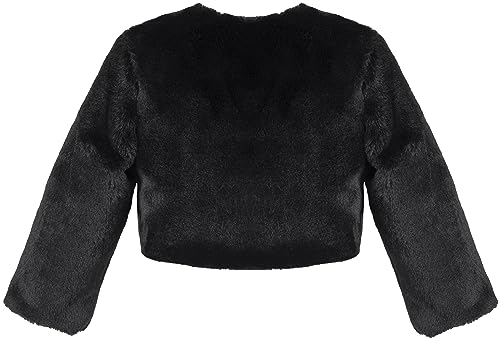 Image of Lilax Girls Cozy Faux Fur Long Sleeve Crew Neck Dress Coat