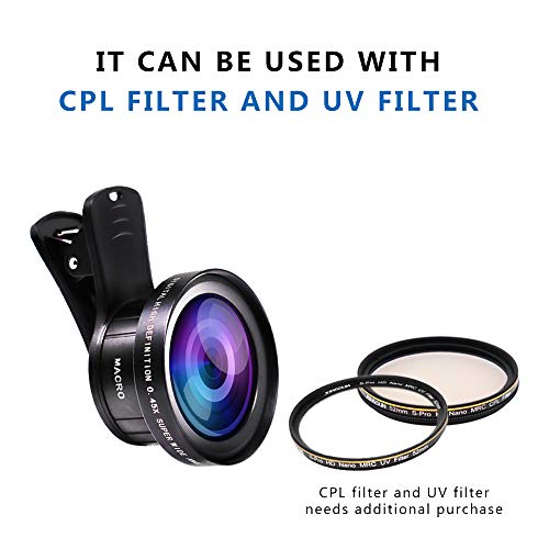 JONGSUN Lens voor mobiele telefoon, cameralenset, Pro 2-in-1, universeel, 0,45 x groothoeklens, 15 x macro lens, voor… - Afbeelding 7