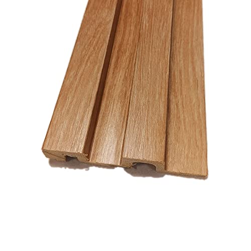 FLOORINTEX Panel de listones 3D acústico - (Panel 250x12x2,1 cm., Roble Natural) Paneles de Poliestireno imitación Madera Revestimiento de Listones Friso de Listones