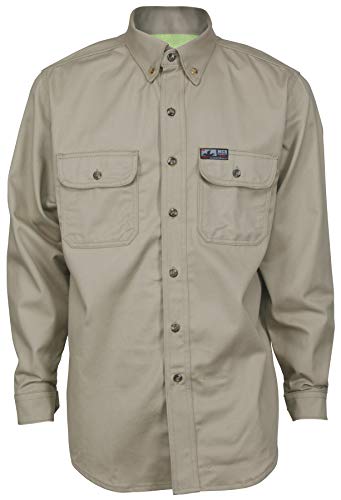 MCR Safety Summit Breeze FR Shirt Camisa, Beige Bronceado, L Alto para Hombre
