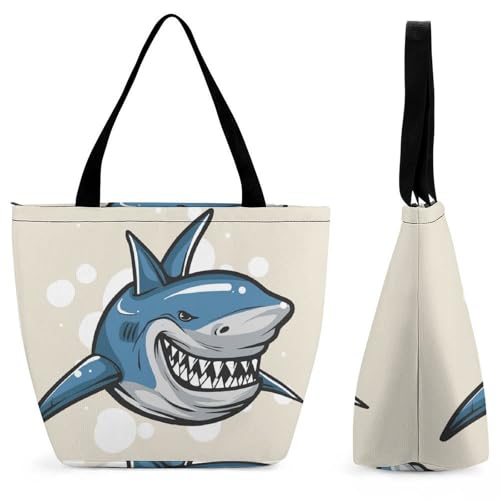 Sac de shopping pour voyage de 28.5cm, le cabas requin pour femme