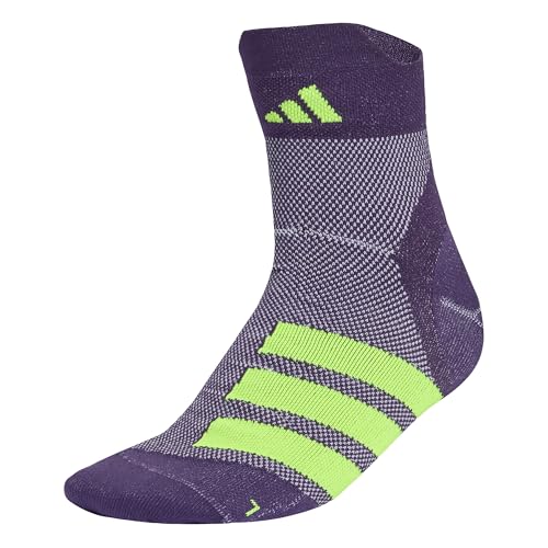 adidas Unisex adulto RUNxADIZERO Sock 1PP, aurora plum/white/solar yellow, 40-42