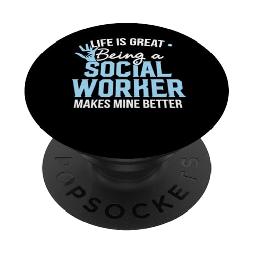 Divertido regalo de trabajador social: la vida es genial siendo un social PopSockets PopGrip Intercambiable