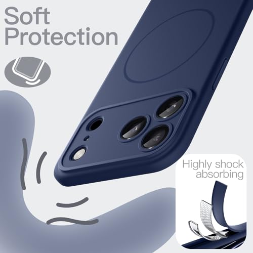 Image of JETech Magnetic Silicone Case for iPhone 17 Pro Max, Dark Blue