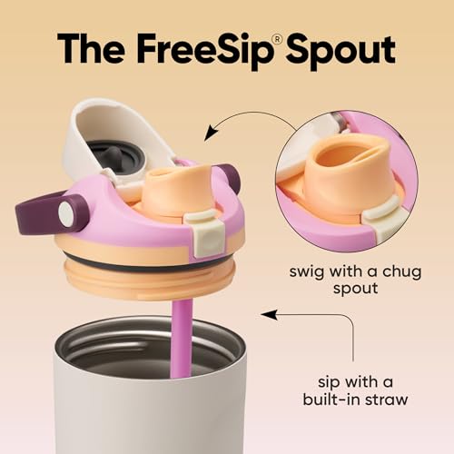 Image of Owala FreeSip Sway Insulated Stainless Steel Water Bottle with Two-Way Spout, Built-In Straw and Bucket Handle, Made for Travel, School, and Sports, 40oz, BPA Free, Leak Proof, Daybreak