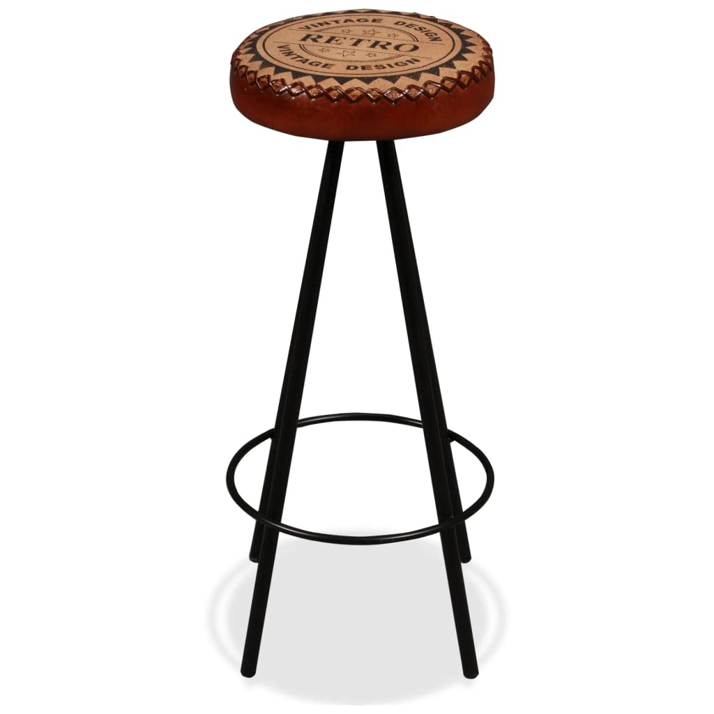 Set di 2 stools per sedie industriali in pelle, per sala da pranzo, telaio in acciaio, facile da assemblare