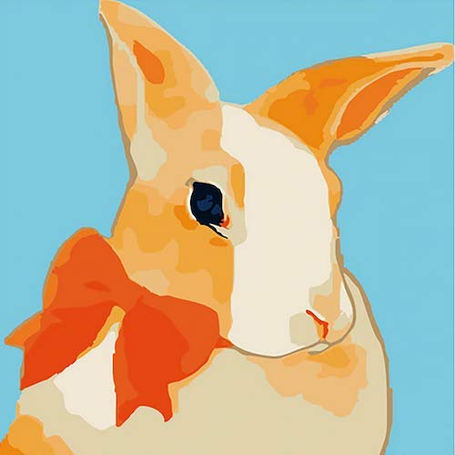 Animal Wall Art, Rabbit Canvas Art, Animal Pop Art Painting
