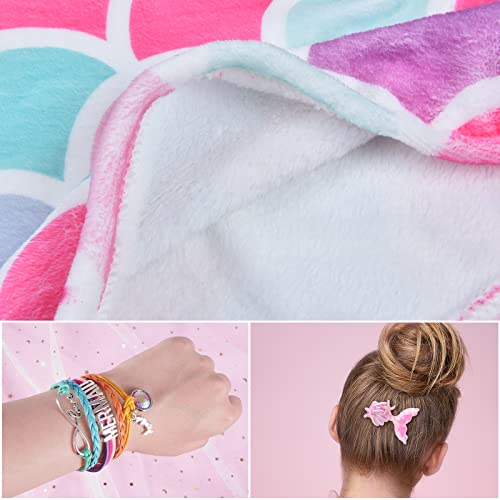 image for WERNNSAI Mermaid Tail Blanket - Wearable Mermaid Soft Blanket with Gli