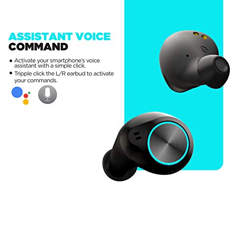 Image of Nu Republic Rouserbuds 2 Truly Wireless Bluetooth in Ear Earbuds with Mic (Black)