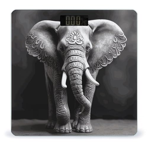 Báscula digital para baño con vidrio templado y pantalla LCD miniatura 1