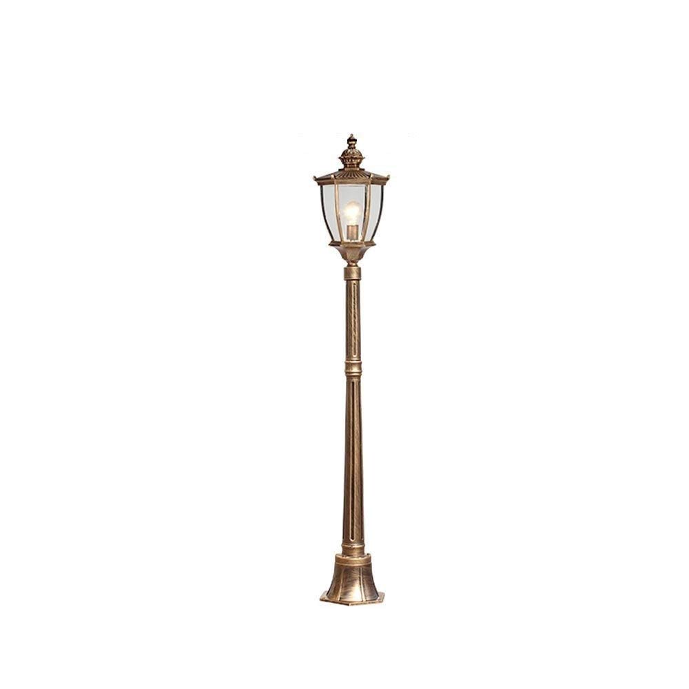 QUSYZD Lamp Post Lights Outdoor, Creative Outdoor Lawn Light Waterproof European Garden Light Villa Landscape Grass Light High Pole Garden Community Light Aluminum Glass E27,Bronze-140cm