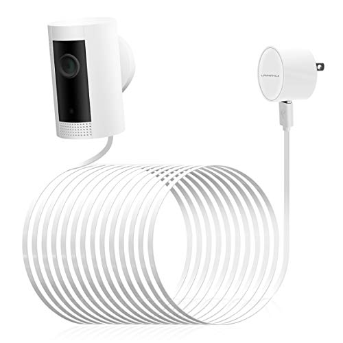 LANMU Power Adapter for Indoor Cam, 26ft Flat Charging Cable with USB Adapter Compatible with Indoor Cam Security Camera, with Wire Clips, Continuous Power Supply (White)