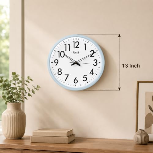 Image of Ajanta Quartz Plastic Real Silent Sweep Movement Designer Analog Wall Clock (341X51X341Mm) (White)