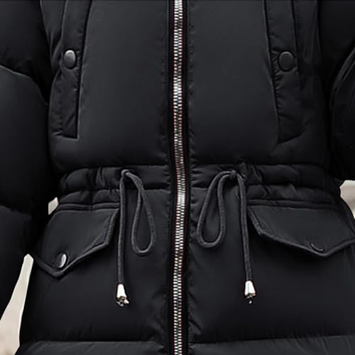 Ceboyel Women Long Puffer Winter Coat Faux Fur Hood Winter Bubble Coats Jacket Trendy Puffy Jackets Warm Outerwear Clothing3