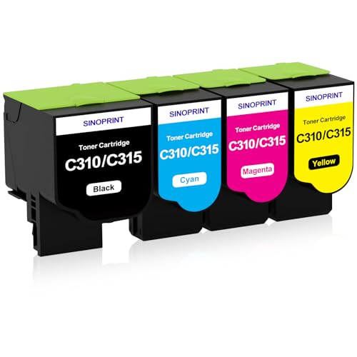 SINOPRINT C310 C315 Cartuchos de Tóner Compatibles Xerox C310 Toner Xerox C315 Toner para Xerox C310 C310DNI C310DNIM C315 C315DNI 006R04356 006R04357 006R04358 006R04359(4 Pack)