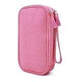 eYistar Diabetic Supplies Travel Case Organizer for Test Strips, Lancets, Needles, Lancing Device, Glucose Meter, Alcohol Wipes, Insulin Pens, Syringes, Diabetes Testing Kit Storage Bag (Pink)