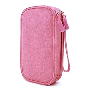 Diabetic Supplies Travel Case Organizer for Test Strips, Lancets, Needles, Lancing Device, Glucose Meter, Alcohol Wipes, Insulin Pens, Syringes, Diabetes Testing Kit Storage Bag (Pink)