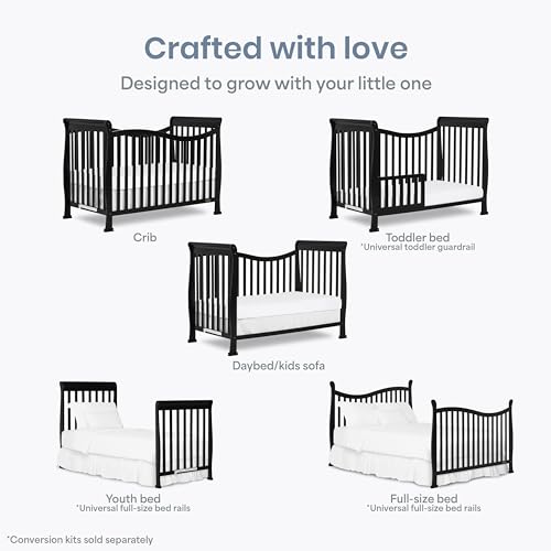 Image of Dream On Me Violet 7 in 1 Convertible Life Style Crib, Black