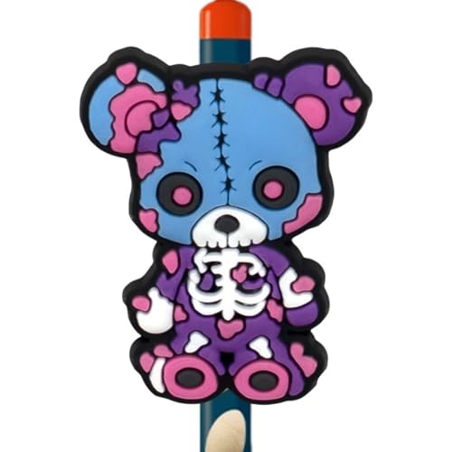 WZZHHJ ハロウィン 漫画 ペンキャップ - かわいいカボチャ/ゴーストの形 ・ 3cm 伸縮自在スタイル ・ 丈夫で環境に優しい素材 - パーティーギフト、学校の教室、オフィスの文房具に最適 (104)