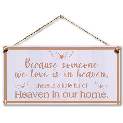 CARISPIBET Because someone we love is in heaven | cartelli decorativi per la casa, messaggio toccante e sentito in accessorio decorazione 15,2 x 30,5 cm