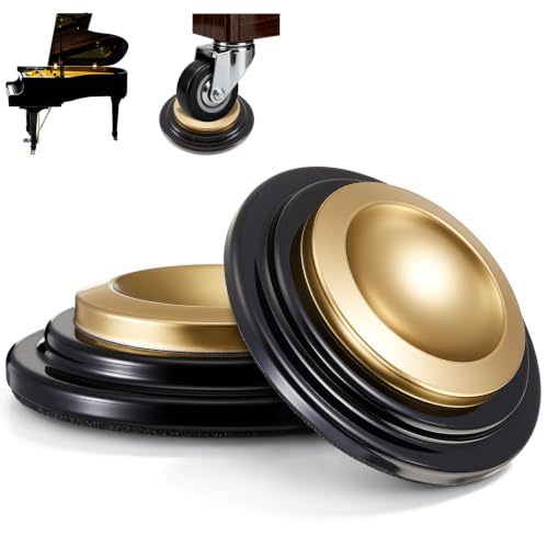 Image of 2 Pcs Piano Caster Cups, Single Layer, Metal Rubber | Metal Rubber Caster Cups, for Hardwood Floors, Grand Piano Floor Protectors, Heavy Duty Non-slip Felt Bottom Leg Pads