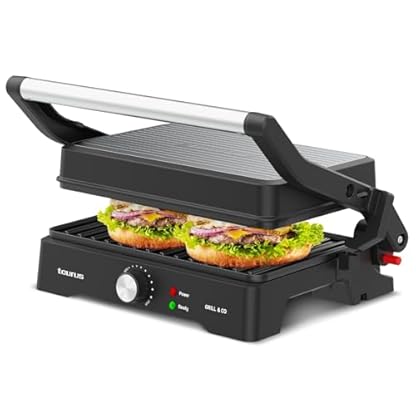 Taurus - Elektrischer Kontaktgrill Grill&Co GR1500X | 1500W | Antihaftplatten 27,5 x 17,3 cm | 180° Schwenkdeckel | Einstellbarer Thermostat | Rutschfeste Basis | Abnehmbare Fettauffangschale