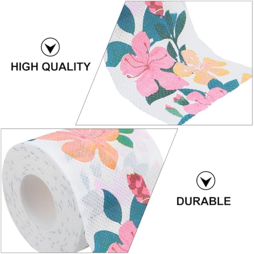 Papel higiénico impreso de colores Yardwe suave juego de 2 rollos decorativos para uso diario 4