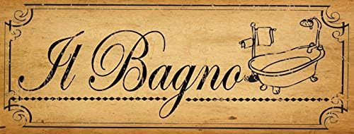 KPSheng Il Bagno - Letreros metálicos de estilo vintage como decoración de pared, letrero decorativo para barra de café, 16 x 6 pulgadas