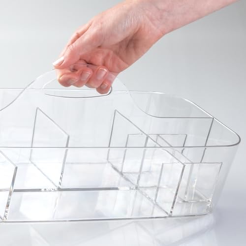 Image of iDesign Plastic Cosmetic Organizer Tote, Clear | For Vanity, Bathroom, Shower