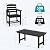 SERWALL Patio Dining Table Sets 5-Piece, Outdoor HDPE Dining Furniture Set with Umbrella Hole Cut-Out Table and 4 Chairs, All Weather Dining Set for Lawn, Garden, Backyard, Poolside, Black