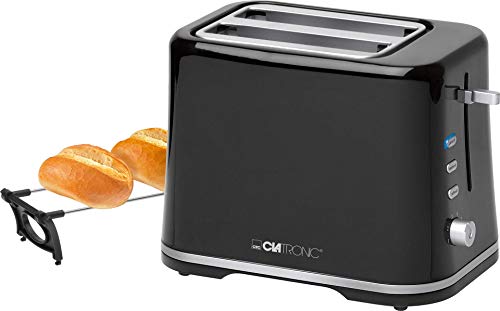 Clatronic TA 3554 2-Scheiben-Toaster, Cool Touch-Gehäuse, stufenlos einstellbarer Bräunungsgrad, Brötchenaufsatz… – Bild 3