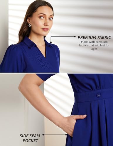 Image of Symbol Premium Women's Fit & Flare Wrap Dress (Midi Length | Stylish | Desk-to-Dinner) (Available in Plus Sizes)