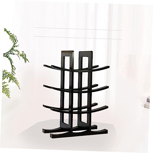 Soporte de botellas de vino de plástico negro 16.54x11.81x6.1 pulg miniatura 3