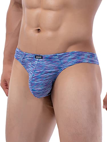 iKingsky Men's Quick-dry Bulge Thong Colorful T-back Underwear Stretch Sporty Under Panties for Men3