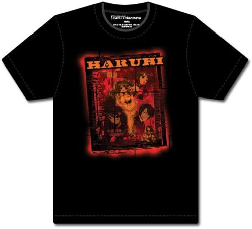 The Melancholy of Haruhi Suzumiya Poster Spray T-Shirt Black (S)
