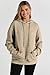 SHEWIN Womens Hoodies Casual Long Sleeve Drawstring Waffle Hoodie Pullover Sweatshirts Loose Hooded Sweatshirt for Women Trendy Fall Tops,US 8-10(M),Khaki