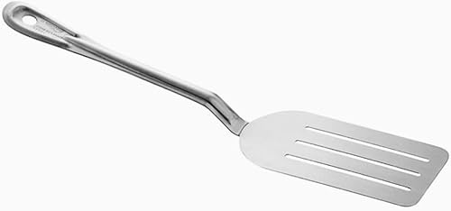 Juego de 3 espátulas flexibles de acero inoxidable ranuradas para parrilla de plancha, 6 x 3 de borde cuadrado para parrilla, girador de parrilla de