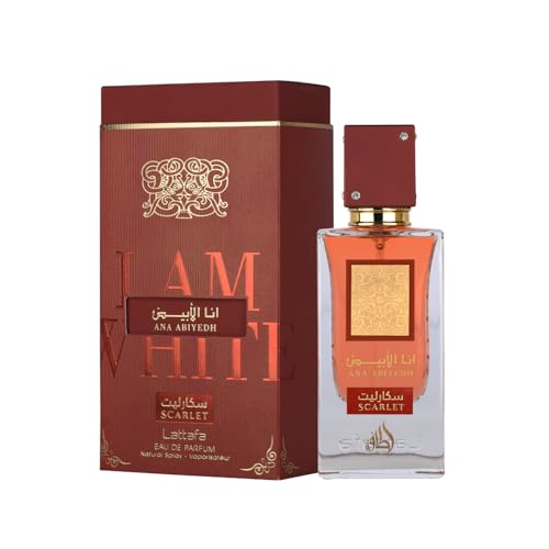 Lattafa Ana Abiyedh Scarlet – Fruity, Floral, Spicy, Sweet – Eau de Parfum Spray Long-Lasting Fragrance for Unisex, 2.0 Ounce / 60 ml