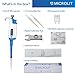 MICROLIT Single-Channel Pipettes with Adjustable Volume, Accurate and Calibrated Ergonomic Design Adjustable Micropipette for 20-200ul Liquid Capacity, Compatible with 200ul Pipette Tips